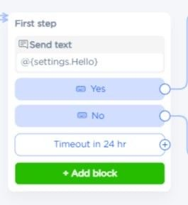 adding buttons in chatbot