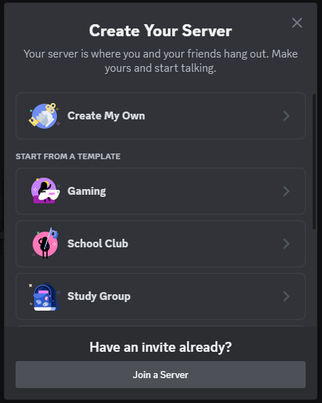 Portal de desarrollo de Discord: nueva configuración del servidor