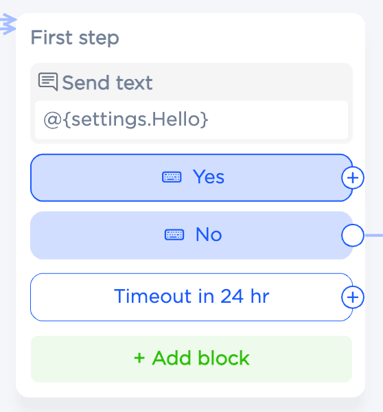 Adding a block to chatbot scenario