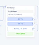 adicionando um bloco no script do chatbot Umnico