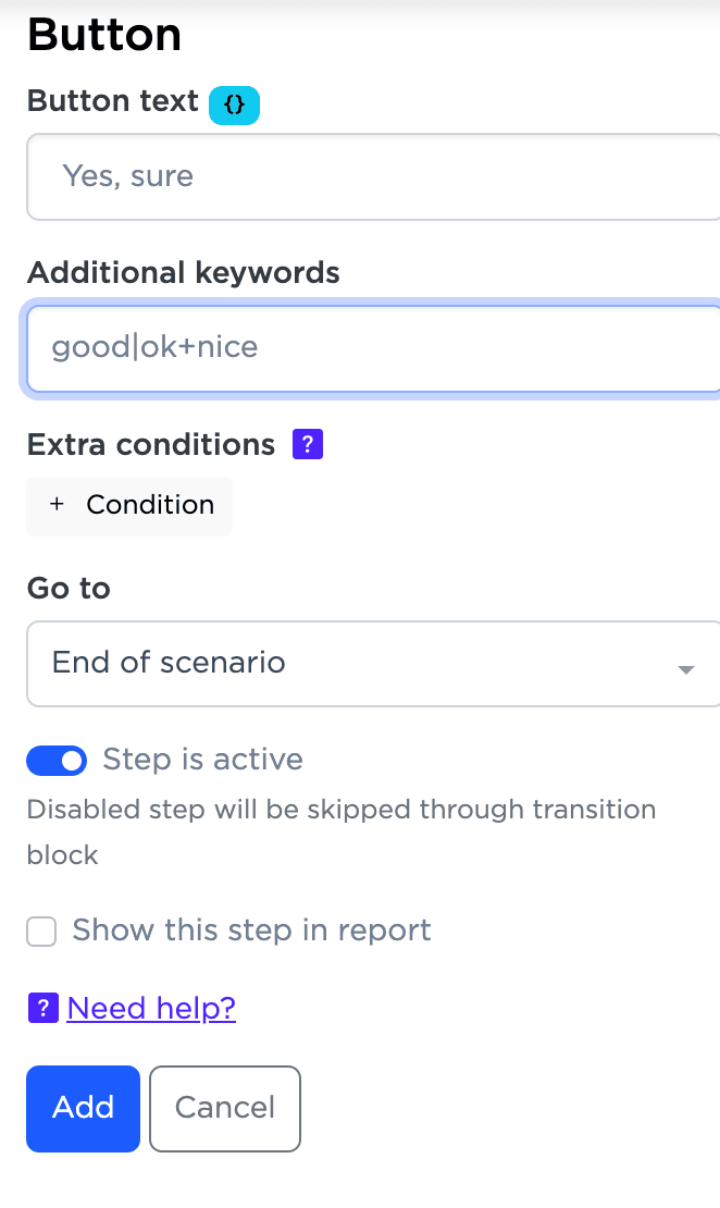 Configuración de botones