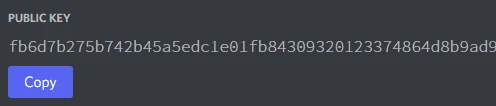 Sample public key in Discord