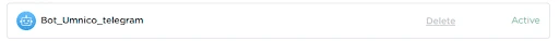 Telegram Bot is connected in Umnico