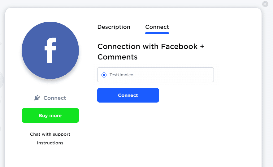Facebook connect group in Umnico