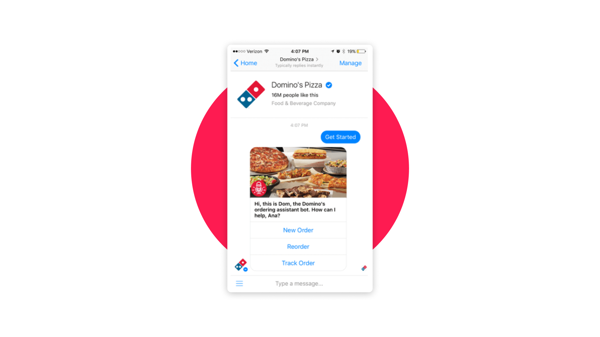Domino's Pizza chatbot