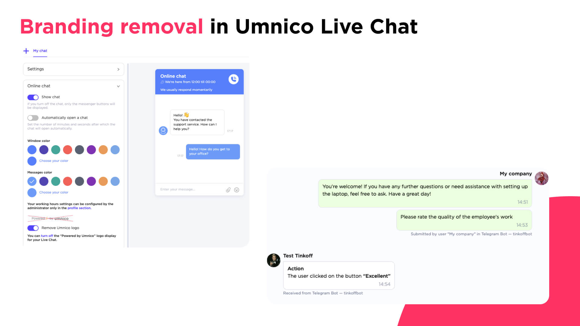 Branding removal in Umnico Live Chat and more awesome improvements