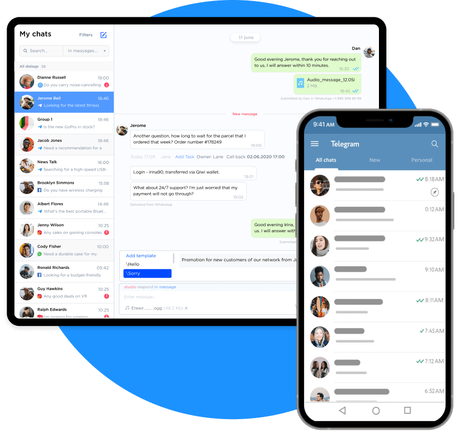 Telegram integration with Umnico via the official API
